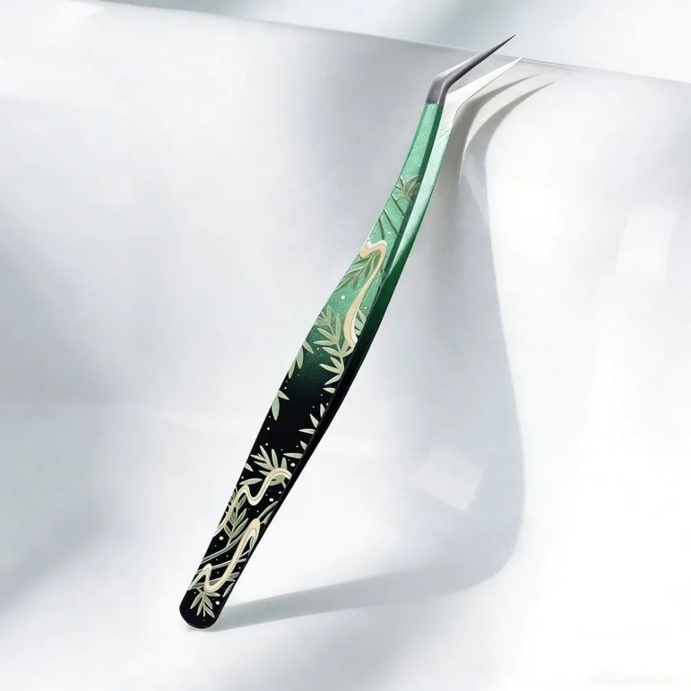High precision stainless steel eyelash extension tweezers for sticker therapy by HSF Marketplace