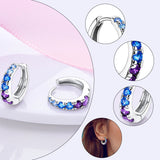925 sterling silver hoop earrings with zirconia accents, hypoallergenic jewelry for women and girls