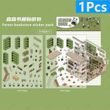 3D landscaping stickers for miniature scenes by HSF Marketplace, featuring detailed greenery and garden elements