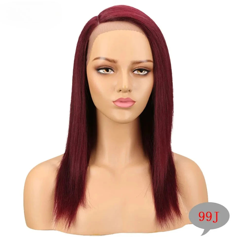 Human hair lace wig by HSF Marketplace featuring straight, side part, ombre bob style for Black women, on clearance sale.