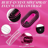 HSF Marketplace 2-in-1 spray hair brush with water mist and detangling comb, ideal for frizz control and scalp massage.