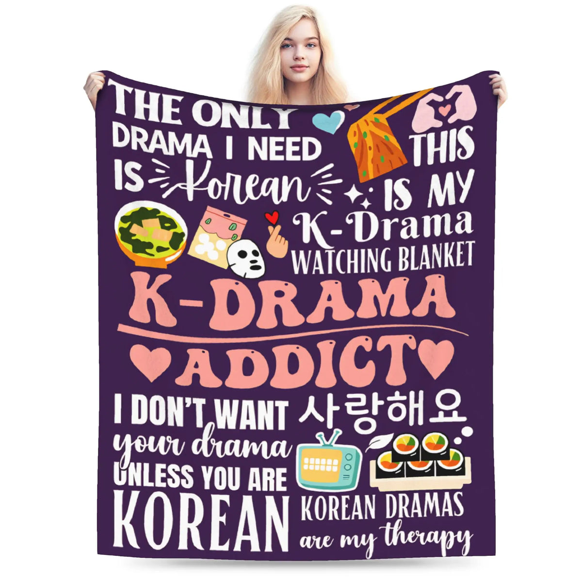 K-Drama plush blanket by HSF Marketplace, featuring a soft design for cozy comfort and style