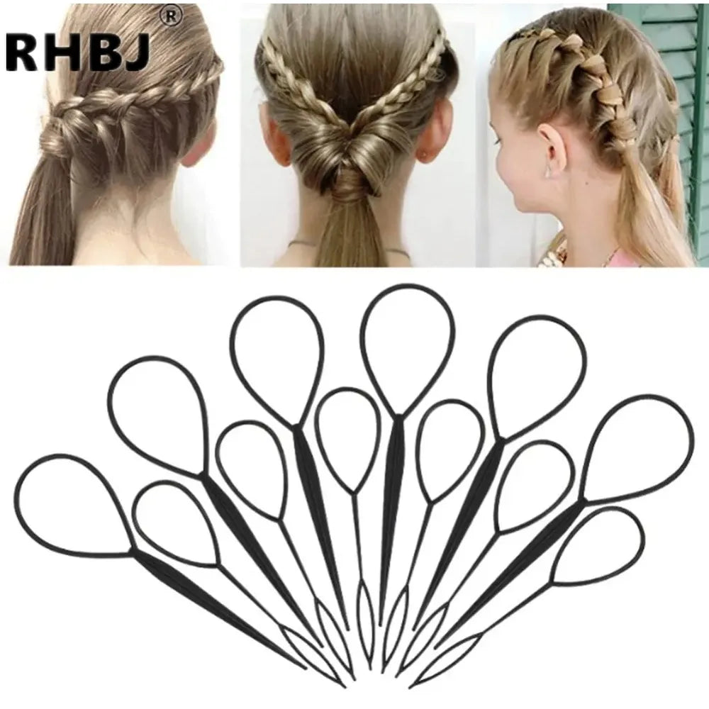 Plastic magic pull hair pin clip from HSF Marketplace used for braids, ponytails, and hair styling accessories in salon or DIY settings.