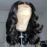250 density body wave human hair wig with 13x4 HD lace front, pre-plucked hairline and 3D dome cap