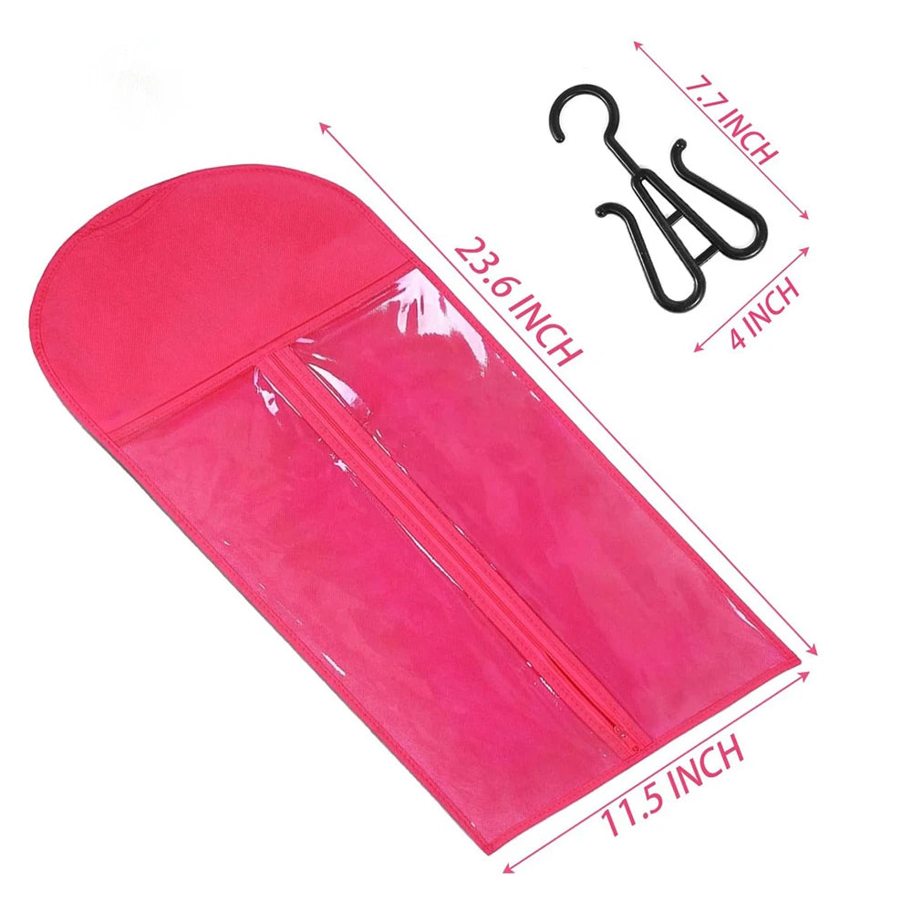 1Set/2sets Wig Storage Bag With Hanger Hair Bags With Plastic Hanger For Virgin Hair Wig Organizer Hangers For Multiple Wigs