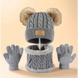Children's warm hat and neck gloves set by HSF Marketplace for autumn and winter wear