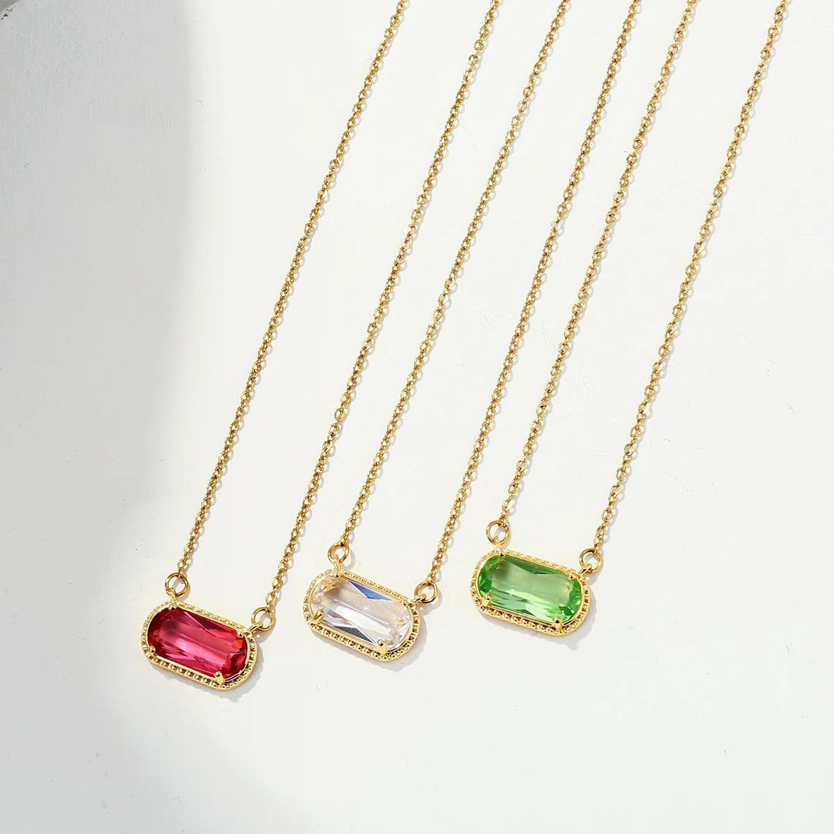 Women’s vintage birthstone necklace with stainless steel pendant by HSF Marketplace