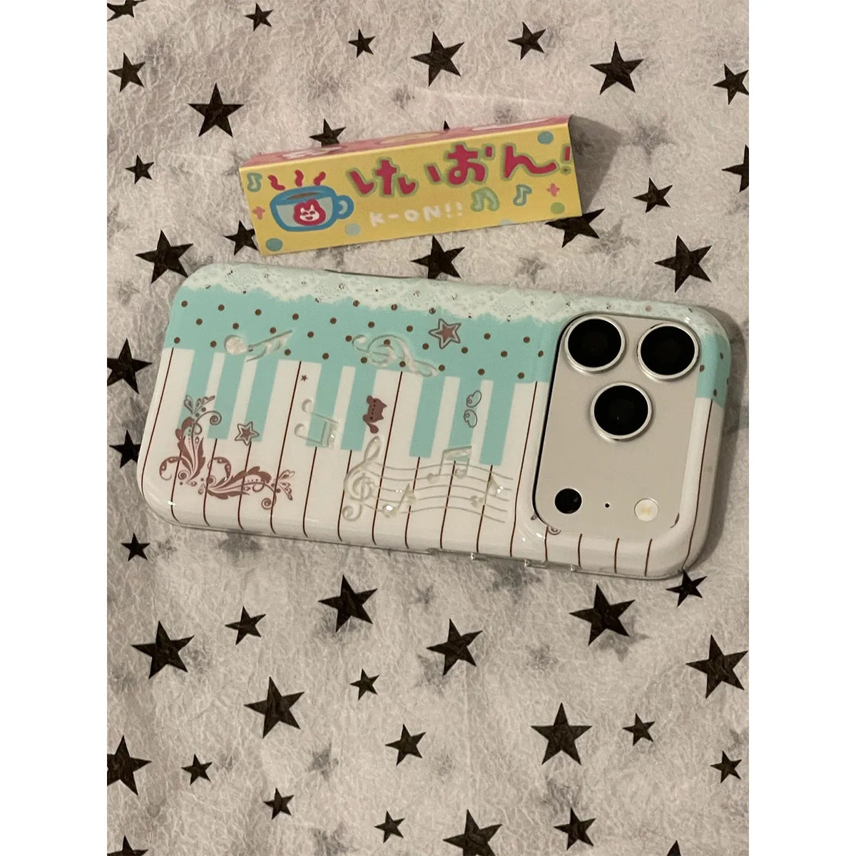 Mint green kitten piano keys phone case for iPhone, HSF Marketplace
