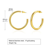 Waterproof gold-plated chunky circle hoop earrings for women by HSF Marketplace