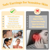 10 pairs flat back stainless steel earrings for sensitive ears by HSF Marketplace