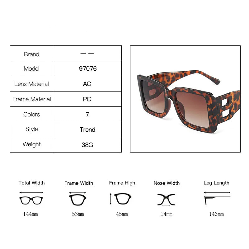 Fashion black luxury women's sunglasses with square frames, trendy designer eyewear, UV400 protection, retro style, HSF Marketplace.