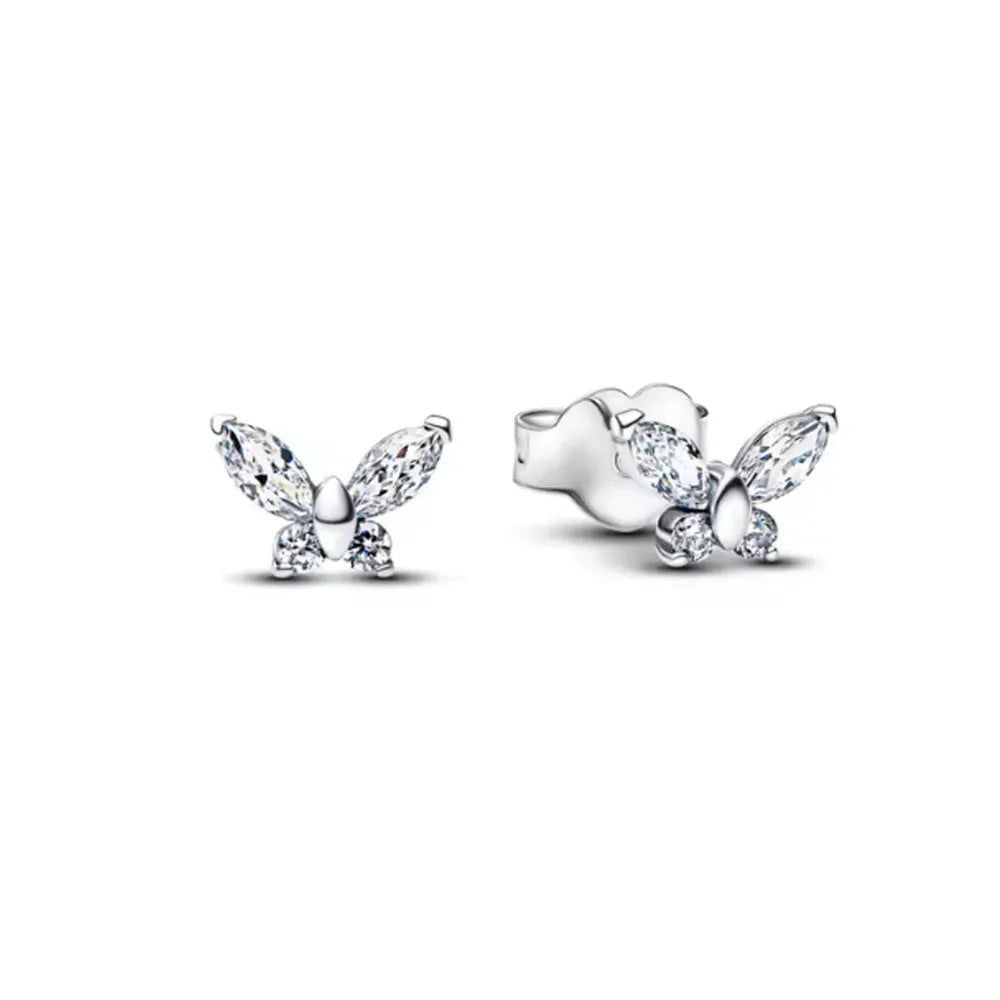 925 silver butterfly square heart-shaped earrings by HSF Marketplace, delicate jewelry for women