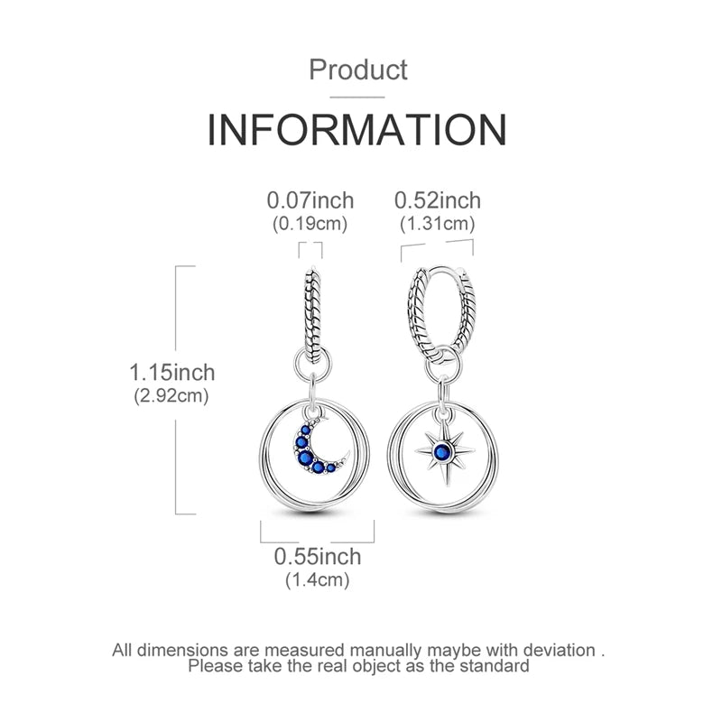 925 sterling silver hoop earrings with night sky gemstones by HSF Marketplace
