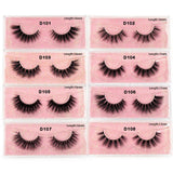 HSF 3D mink false eyelashes for a soft, natural look, reusable eyelash extensions in a curved lash tray
