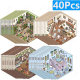 3D landscaping stickers for miniature scenes by HSF Marketplace, featuring trees, plants, and garden details