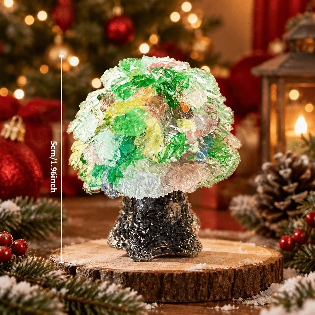 1PC Random Crystal Tree Figurine, Natural Gemstone Chip Mini Tree, Christmas Desktop Shelf Decor Gift