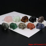 1.2"Natural Crystal Carving Cartoon Gemstone Figurine Amethyst Rose Quartz Healing Stone Animal Statue Home Decor Christmas Gift