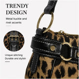 Leopard print PU leather hobo shoulder bag for women by HSF Marketplace
