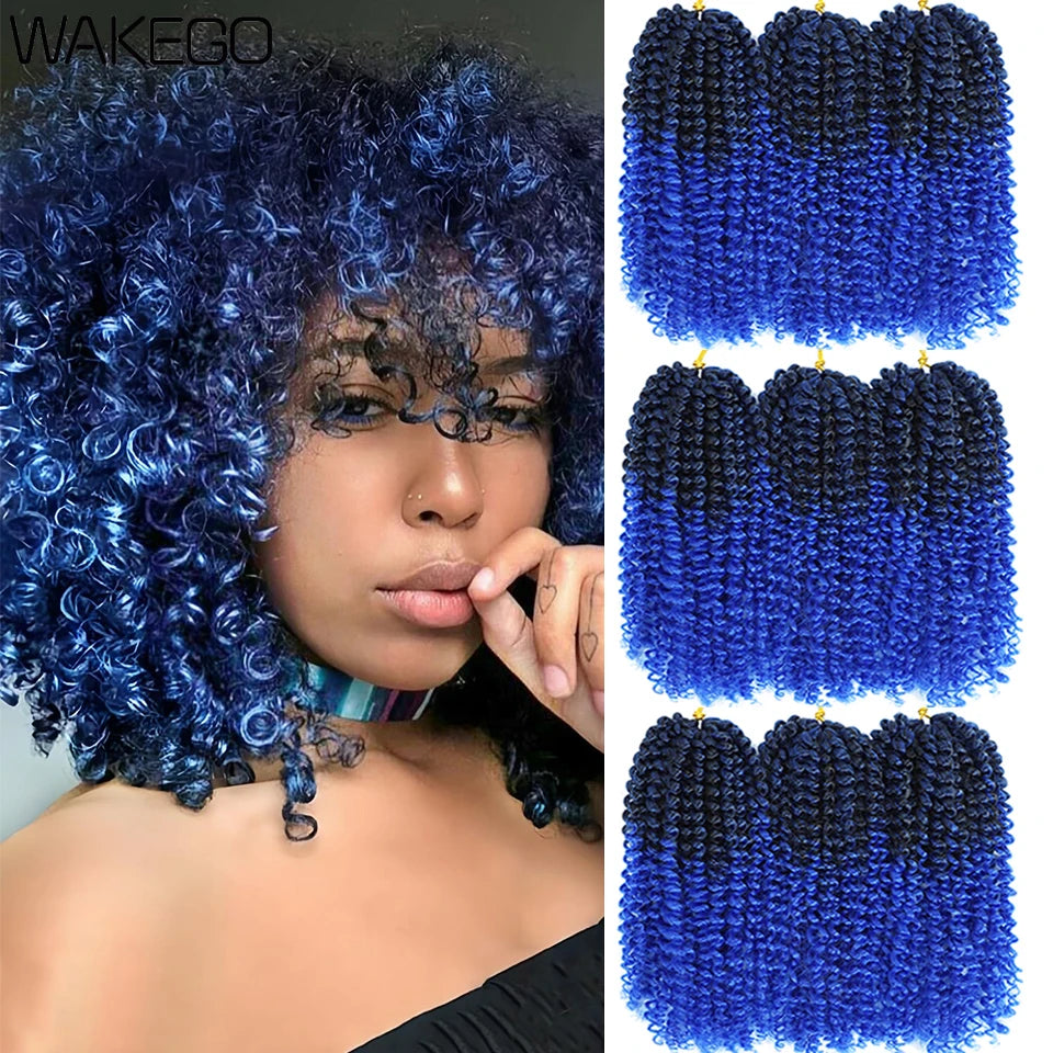 Wakego 12 Inch Marlybob Crochet Braids Afro Curly Short Passion Twist Marlybob Jerry Curl Crochet Hair Kinky Twist Braiding Hair