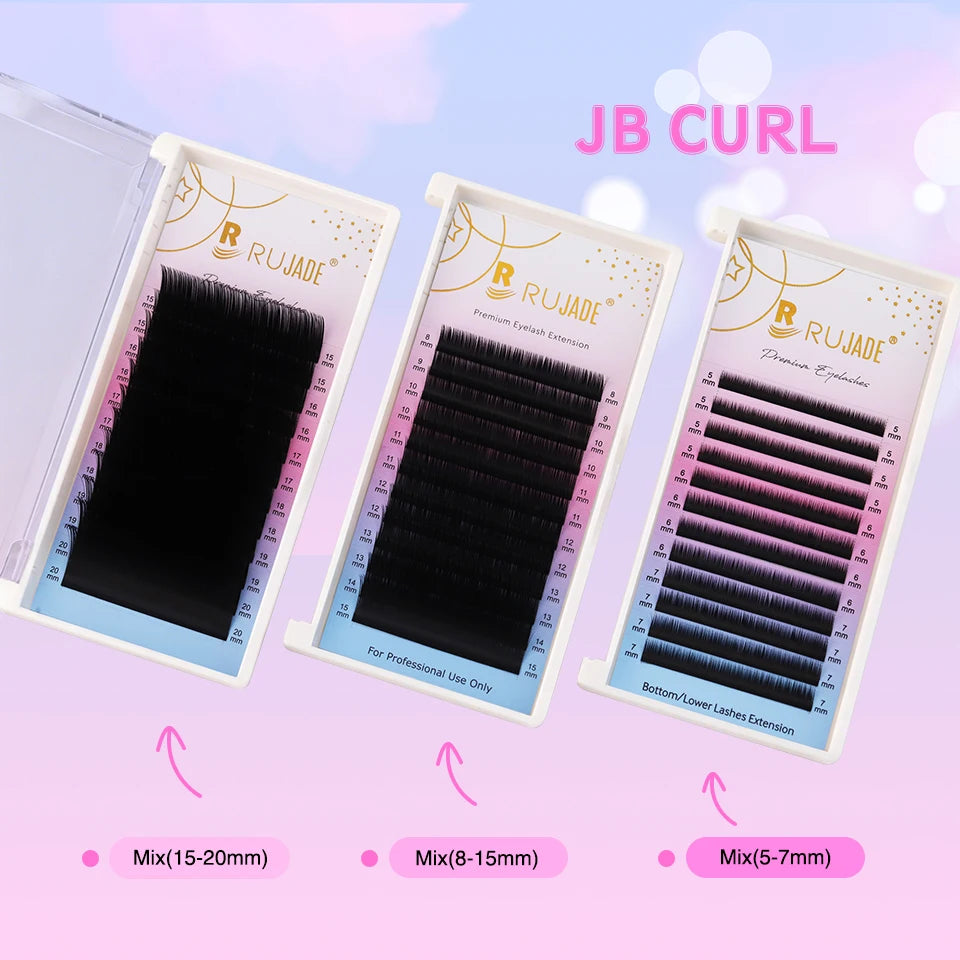 RUJADE Bottom Lower Lashes 5mm 6mm 7mm 8mm Short Sizes Under Eyelashes Lower Lashes Natural False Individual Eyelash Extension