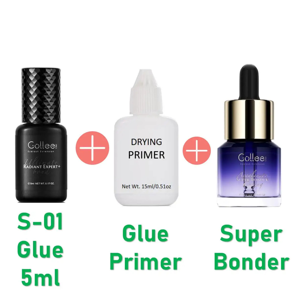 HSF Marketplace Gollee 0.5s eyelash extension glue in a small bottle, waterproof professional eyelash adhesive for salon false lashes.
