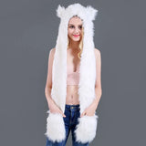 3-in-1 winter warm earmuff hat with scarf and gloves set by HSF Marketplace