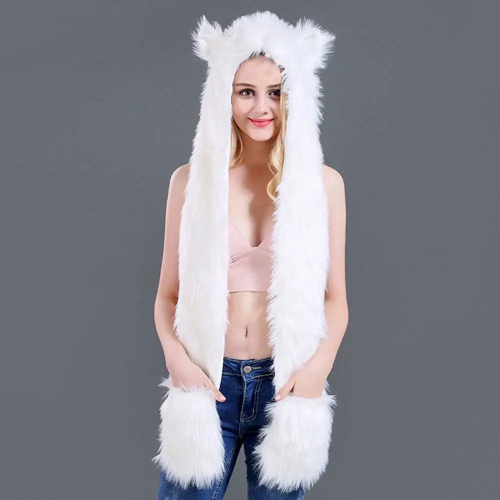 3-in-1 winter warm earmuff hat with scarf and gloves set by HSF Marketplace
