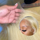 30 36 Inch 200 Density Straight 613 Honey Blonde 13x4 lace Front Wigs 13x6 Transparent Lace Frontal Human Hair Wig For Women
