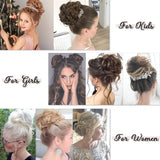 Curly wavy human hair messy bun scrunchie ponytail updo extension by HSF Marketplace