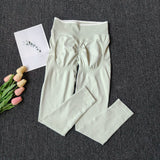 Women's high-rise seamless peach lift leggings by HSF Marketplace with tummy control waistband