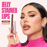 Waterproof matte red lipliner pencil with long-lasting, moisturizing formula and velvet finish, suitable for contouring and lip makeup.