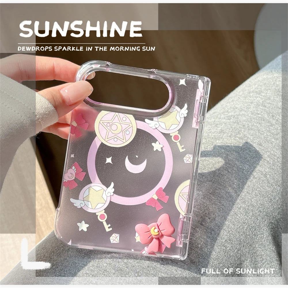 Korean cute pink bowknot folding phone case for iPhone Duo by HSF Marketplace