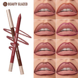 HSF Marketplace matte velvet lip liner pencil in 8 colors, long-lasting waterproof and non-sticky for precise lip definition.