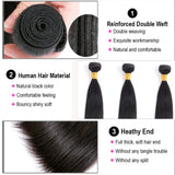 Virgin Bone Straight Human Hair Bundle With Closure Frontal HD Transparent Jerry Curly Hair Bundle Deal Hair Extension Wholeasle
