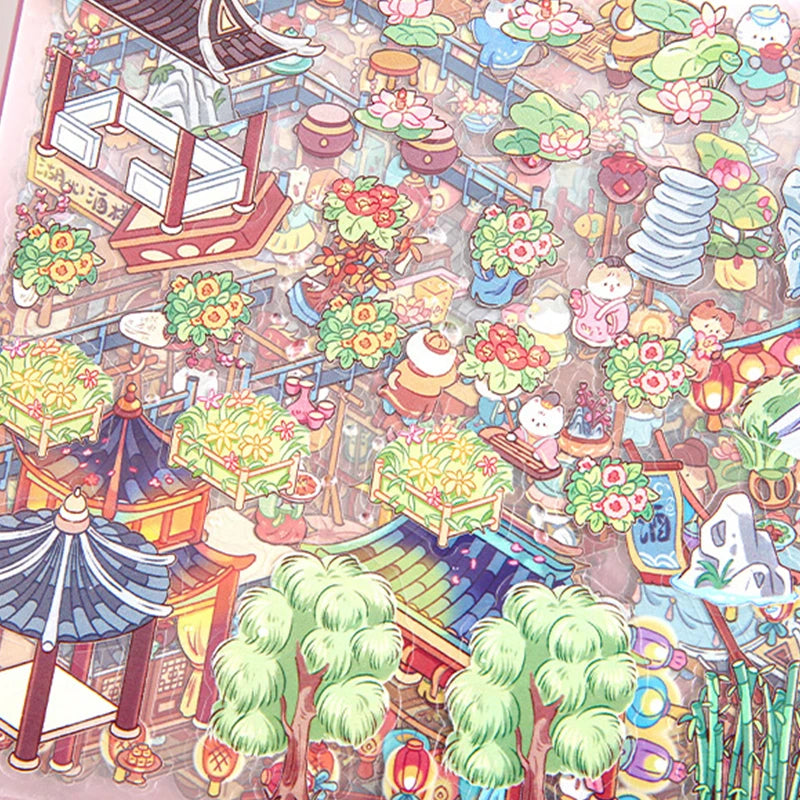Chinese style miniature scene stickers for 3D fairy gardens by HSF Marketplace