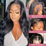13x4 HD Transparent Body Wave Lace Front Wig 36 Inch 13x6 Lace Frontal Brazilian Human Hair Natural Wigs Pre Plucked For Women