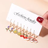 Cute donut earring set, 10 resin dangle earrings in assorted colorful designs for all ages