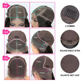 Afro Kinky Curly Glueless Wigs Human Hair 4C Edges 13x6 Lace Frontal Wig Wear Go 4x4 HD Lace Closure Wigs For Women Preplucked