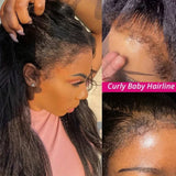250% Density 13x4 5x5 HD Lace Frontal Wig Yaki Straight Curly Edges Glueless Wig Pre Plucked Baby Hair For Black Women