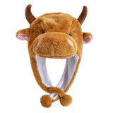 Women's HSF Marketplace plush 3D animal style winter hat with funny decorative design for couples and families