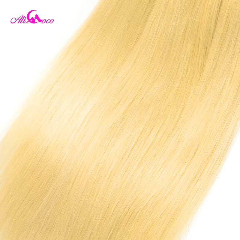 613 Honey Blonde With 5x5 Closure 613 Blonde Brazilian Straight Human Hair Bundles With Frontal Closure 613 Straight Bundles