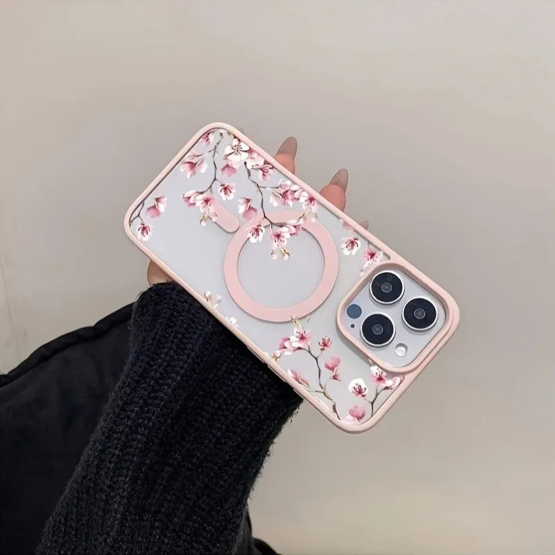 Elegant floral magnetic phone case for iPhone 12–18 Pro Max by HSF Marketplace