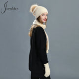 Warm cashmere wool winter hat, gloves and scarf set for women by HSF Marketplace