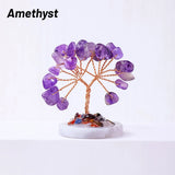 12pcs/box Natural Gemstone Crystal Chakela Lucky Tree With Agate Base Home Office Desk Living Room Crystal Decor Mini Sized Home