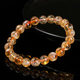 JD 2A Natural Golden Quartz Beaded Bracelets Women Charm Reiki Healing Yellow Crystal Handamde Stretch Bracelet Handstring Gift