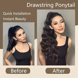 Body Wave Drawstring Ponytail 100g 12A Remy 100% Human Hair Ponytail Natural Black 22inch Ponytail For Women 26inch