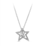 Silver heart pendant necklace with zircon accents, featuring a circular design, perfect for women's jewelry and DIY charm beads.
