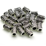 10Pcs/Lot Viking Rune Beads Alloy Tube Spacer Beads Hair Braid Beard Dreadlock Beads Knife Beads Pendant for DIY Jewelry Making