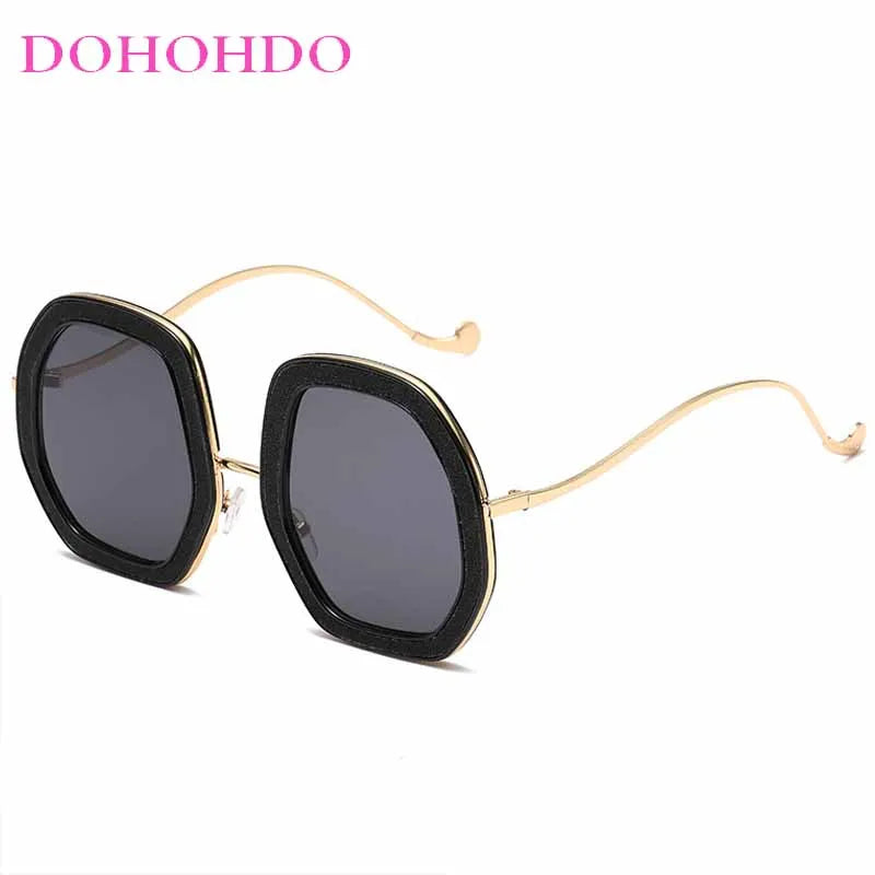Trendy oversized oval frame women's sunglasses by HSF Marketplace, stylish UV400 eyewear for summer travel and street fashion.