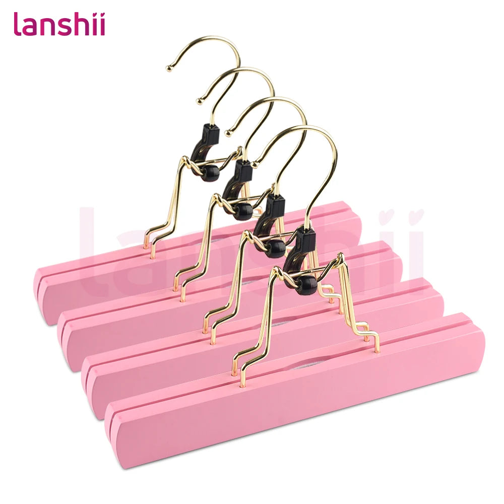 Lanshii Hair Extensions Hanger, 4PCS – Wooden Anti-Slip Rack for Wigs & Extensions, Ideal for Styling & Storage